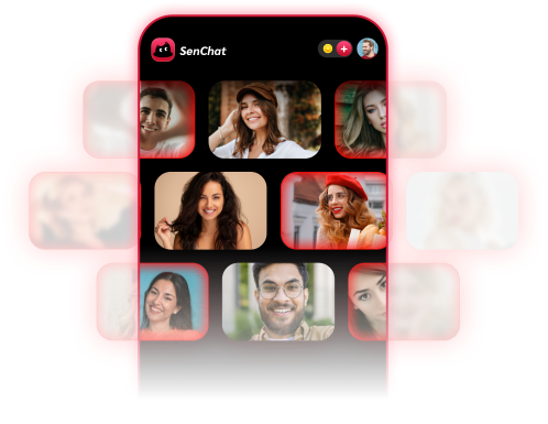 Random Match interface showing video chat grid